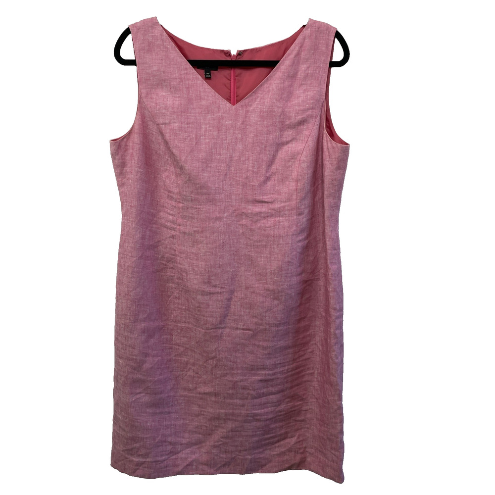 Talbots Pink Sleeveless V-Neck Shift Dress